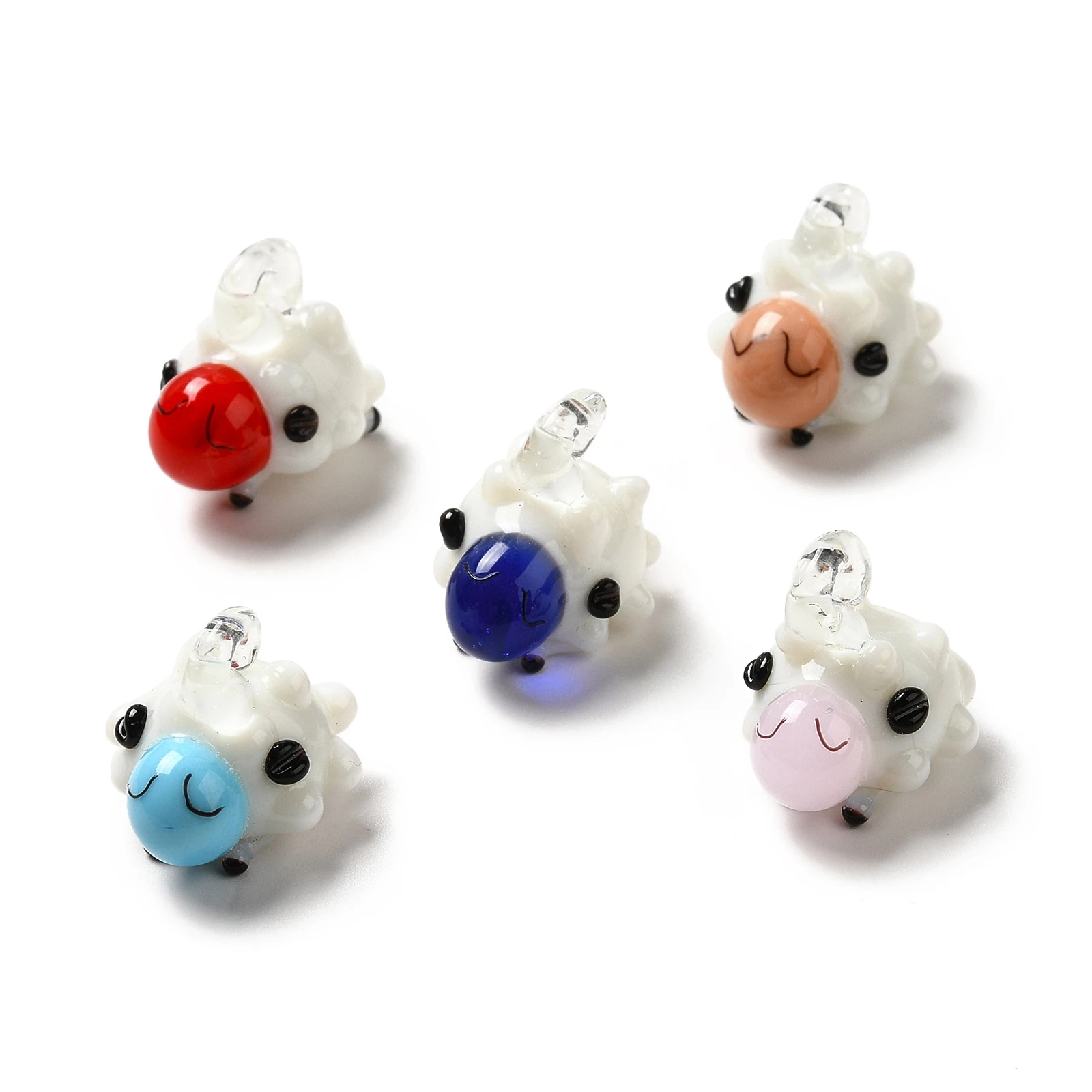 10pcs Cute Cartoon Animals Sheep Charms Pendants For Earrings Keychain DIY Jewelry Making Accessories