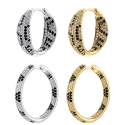 ZHUKOU Exaggerated Atmosphere Leopard Pattern Snake Print Inlaid CZ Stone Brass Women's Luxury Jewelry Earrings 1 Pair:VE1601