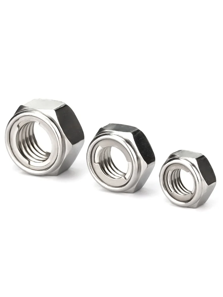 M3 M4 M5 M6 M8 M10 M12 M14 M16 M18 M20 304 A2 Stainless Steel All Metal Insert Hex Hexagon Self Lock Nut Locknut DIN980 GB6184
