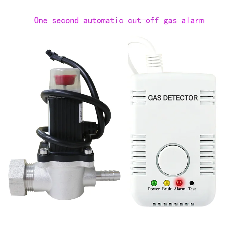 Łatwopalny metan skroplony płynny gaz wykrywacz nieszczelności System alarmowy zaworu elektromagnetycznego do automatycznego odcięcia w gospodarstwach domowych