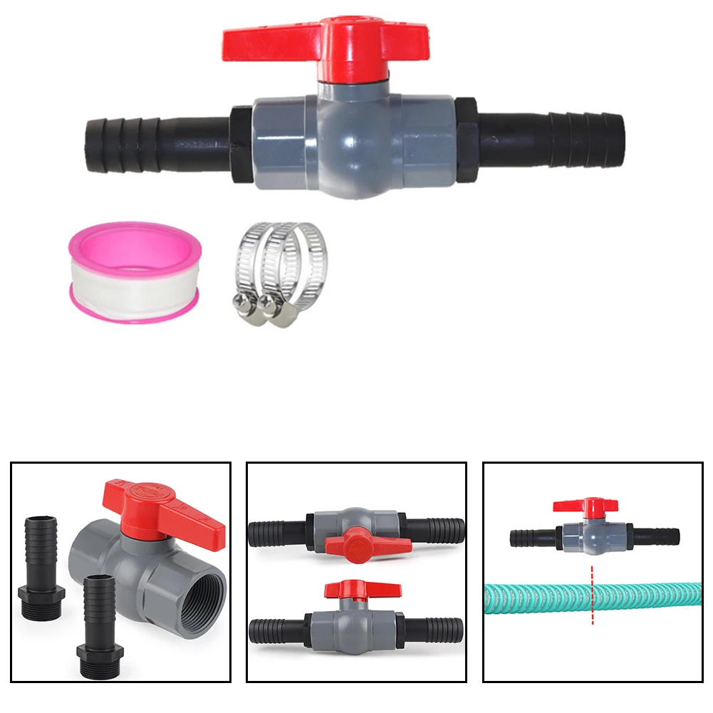 Efficient PVC Shutoff Valve with Hose Connector Smooth Water Flow and Secure Connection for Pool and Irrigation