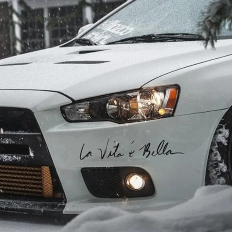 Car Stickers La Vita E Bella Beautiful Life New Cool Style Label Decal Personality PVC Waterproof Sunscreen 15CM - Image 3