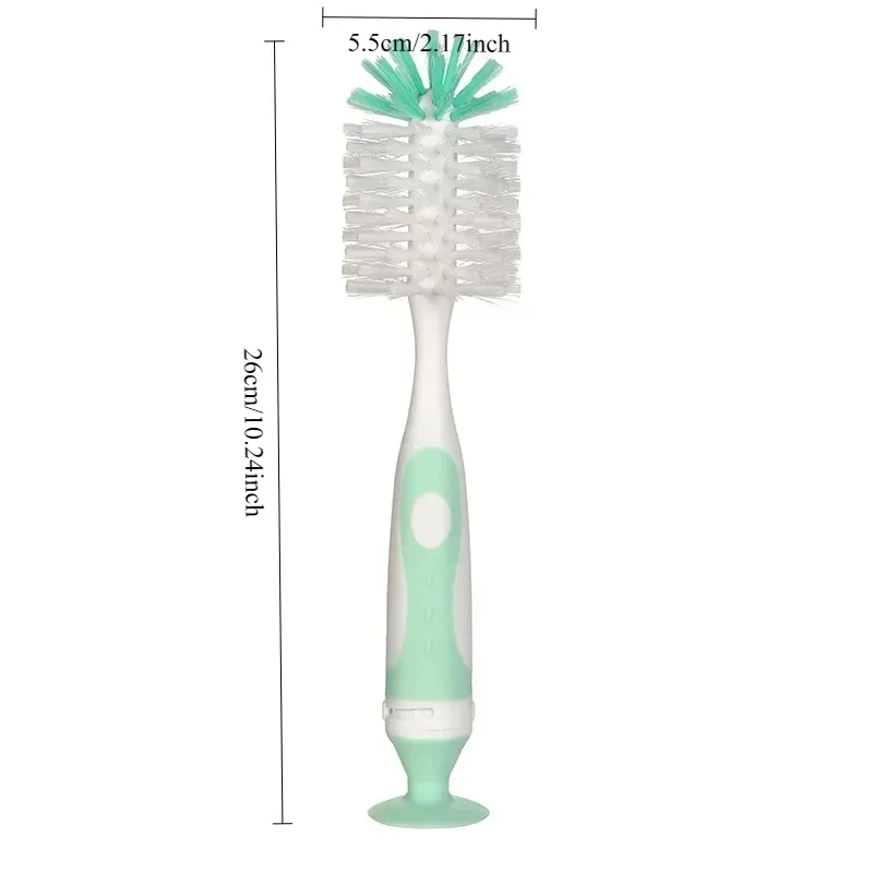 1/2Pcs  2 in 1 Nylon Baby Bottle Brushes with Sucker Stand Type Cup Cleaning Brush Nylon Baby Feeding Bottle Clean Tools C117