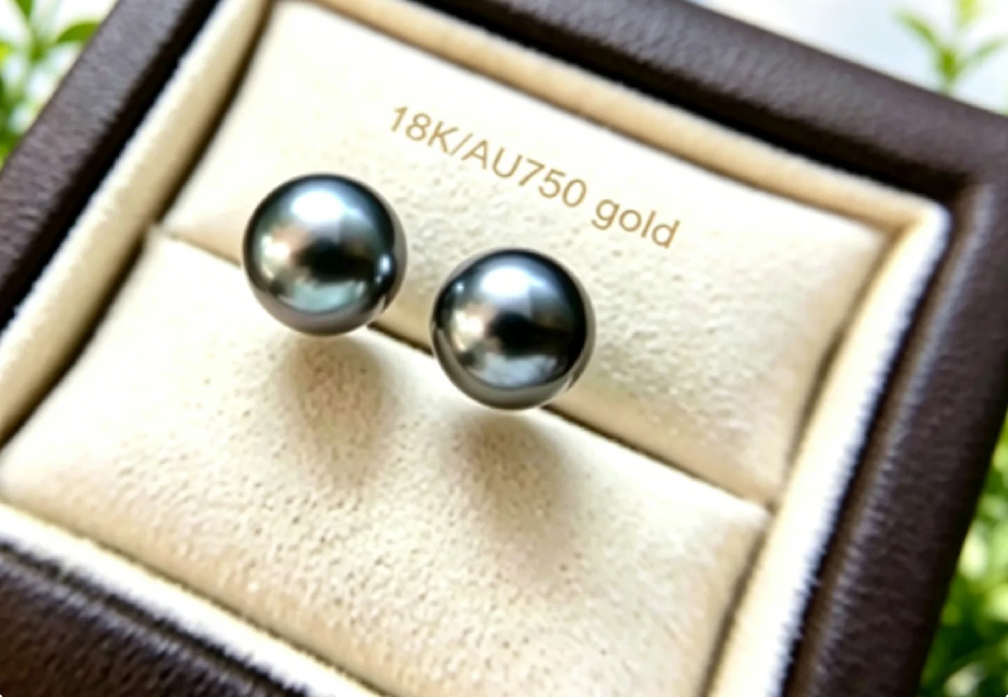 

Classic 18K/AU750 Gold Earrings AAAA9-10mm/10-11mm Natural Tahitian Round Black Pearl Earrings