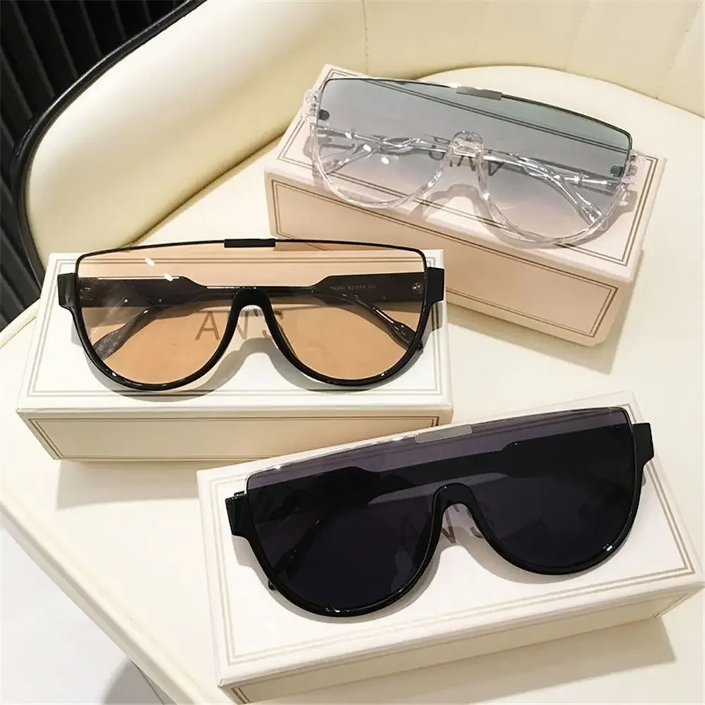 

Women Fashion Semi-round Sunglasses Monoblock Outdoor Goggle Shades Half Frame Oversized Sun Glasses Trending UV400 Eyewear