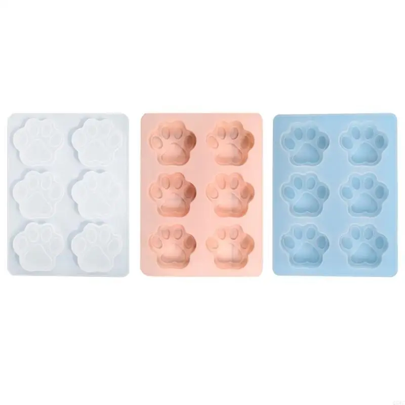 6 Cavity Paw Silicone Resin Mold Fondant Mould Cake DIY Supplies Pastry Baking Decorating Tool Ornament Soap Mold Q5WC