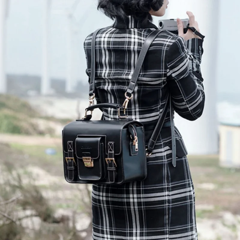 leather camera backpack camera sling bag Waterproof Photography Crossbody Camera bag vintage DSLR /SLR handBag Shoulder Bag
