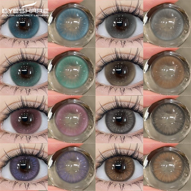 EYESHARE Hochwertige Farbige Kontaktlinsen für Augen Grau Braun Weiche Blaue Augen-Make-up-Linsen Jährliche Grüne Schönheitslinsen