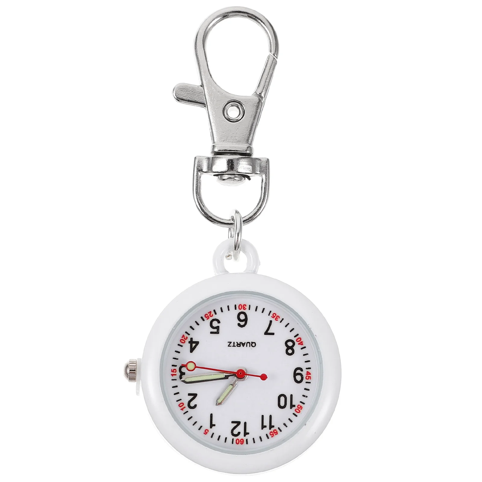 Orologio da medico con clip con display trasparente Orologio da infermiera accessorio alla moda durevole in acciaio inossidabile e silicone