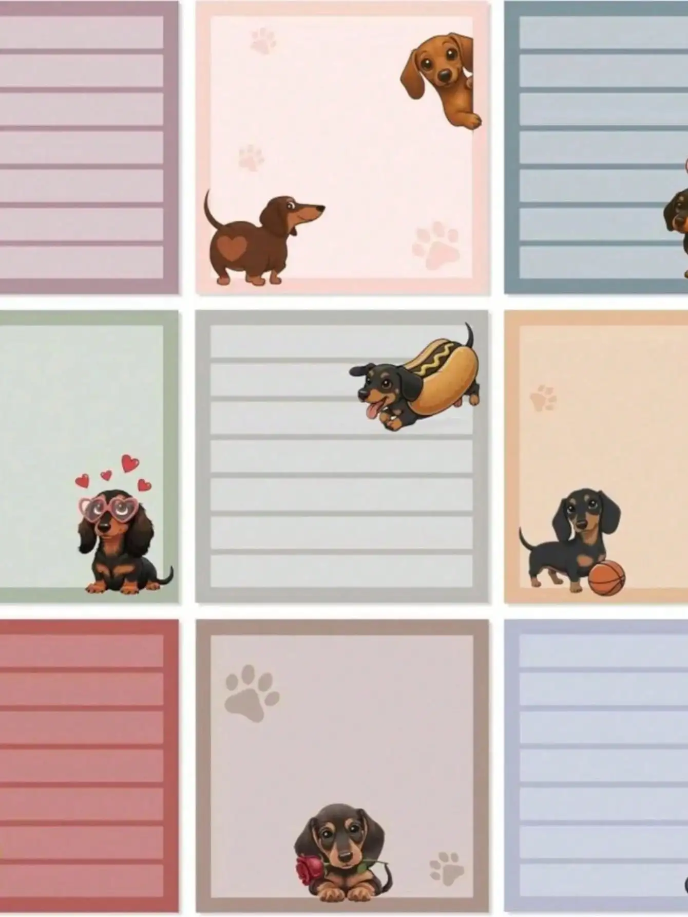 

Dachshund Sticky Notes 8x10cm, Cute Dog Self-Stick Notepads Gift