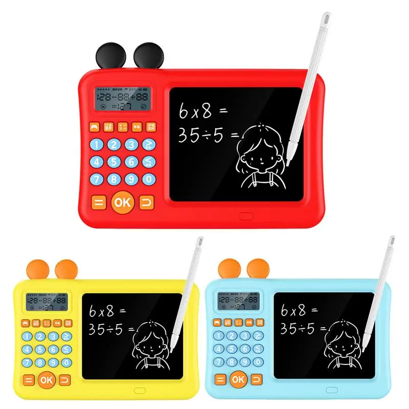 Kids Math Calculator Drawing Board Math Calculator Learning Machine Training Learning LCD Spanish Calculator Mental Arithmetic