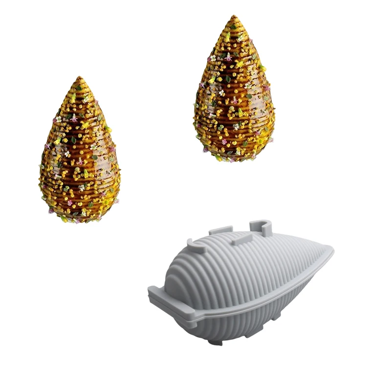 Sharp Point Ripple Easter Egg 3D Breakable Easter Egg Surprise Chocolate Molds Egg Mold for Diy Easter Decorations Cake Molds
