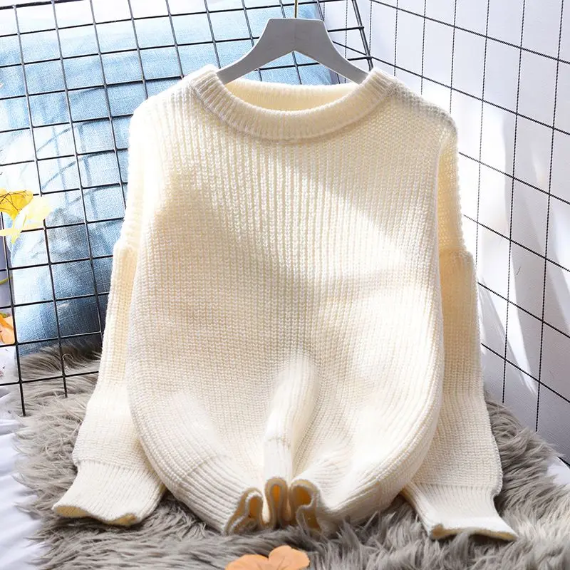 

Spring and Autumn Sweater Women's Fashion Pullover O-neck Women's Pullover Knitted Top Women's Long Sleeve Jumper Tops C16