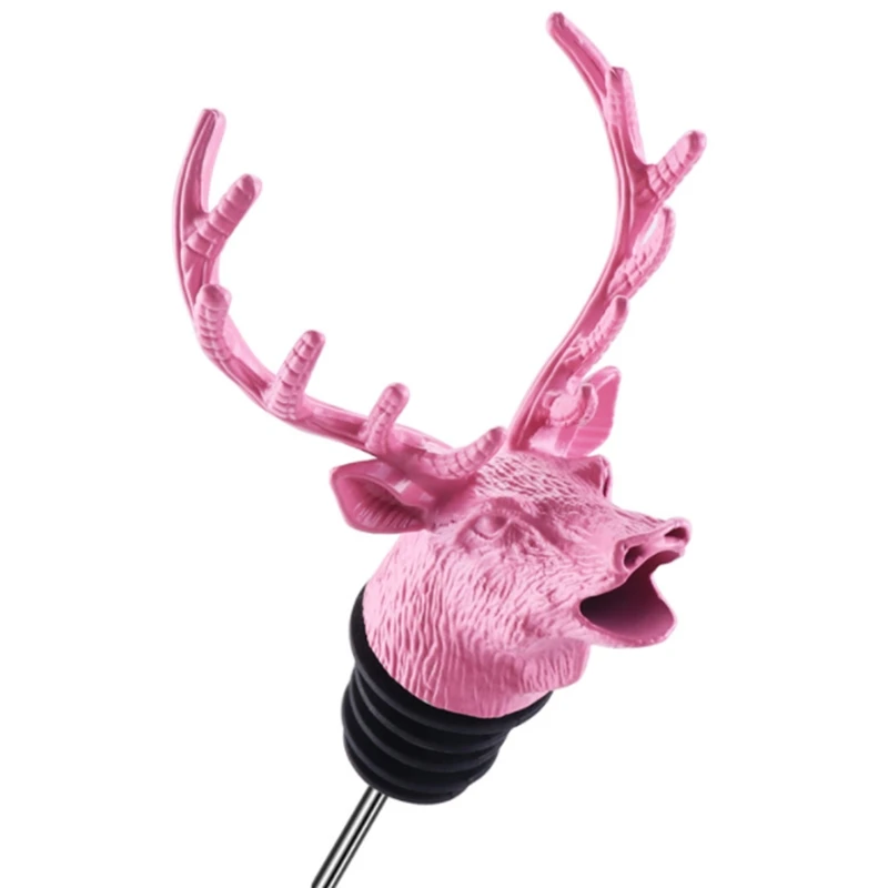 Small Deer Head  Wine Stopper Wine Server Wine Bottle Cork Pourer Stopper Deer Stag Wine Pourer Aerator Wholesale