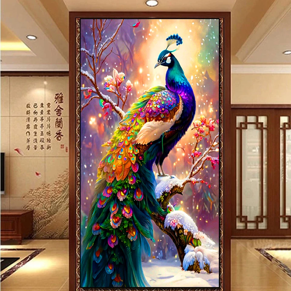 Colour Peacock Scenery Diamond Painting New 2023 DIY 5d Crystal Diamond Mosaic Art Cross Stitch Kits Embroidery Home Decor