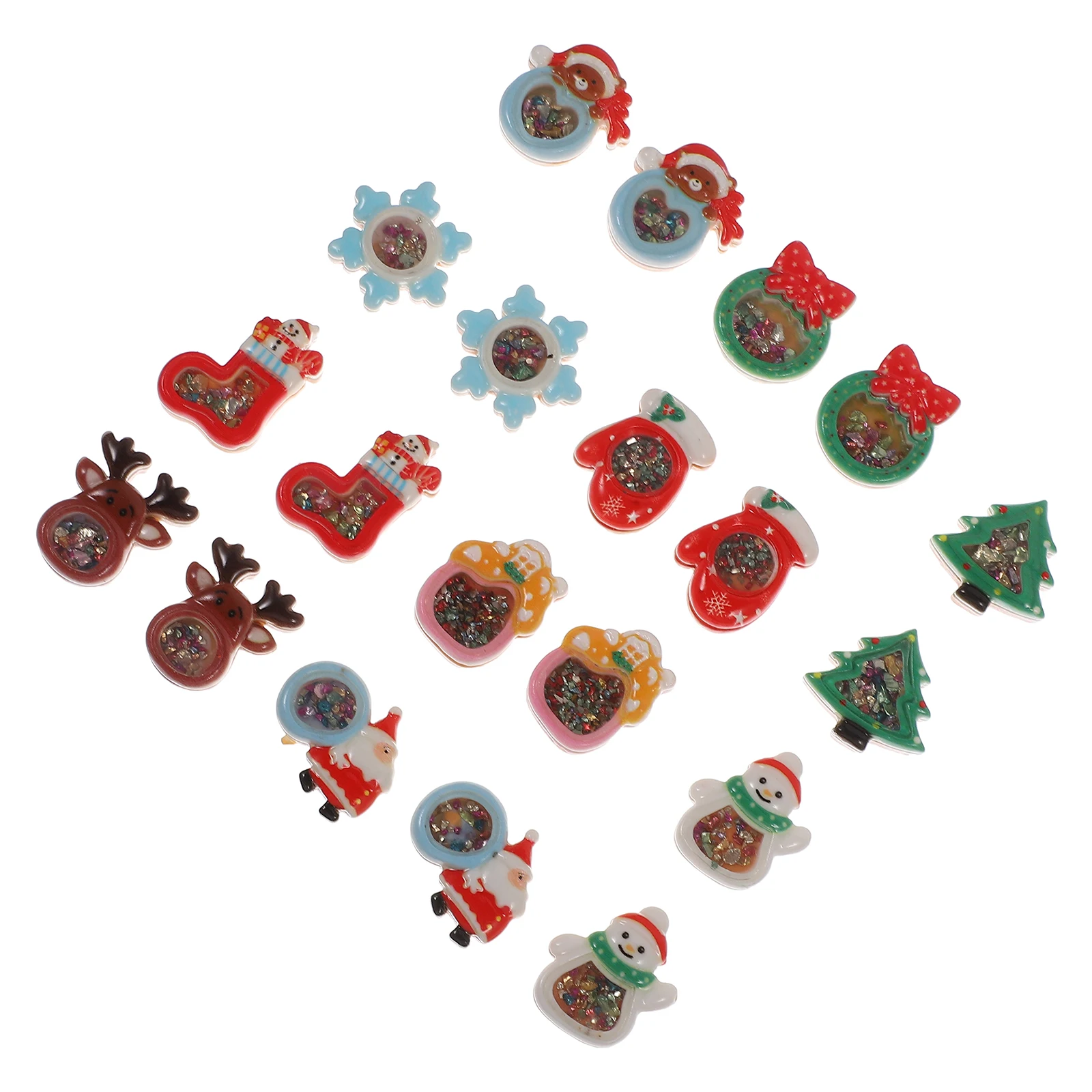 

20 Pcs Decoration Mini Christmas Ornaments Handmade Resin Materials DIY Jewelry Accessory