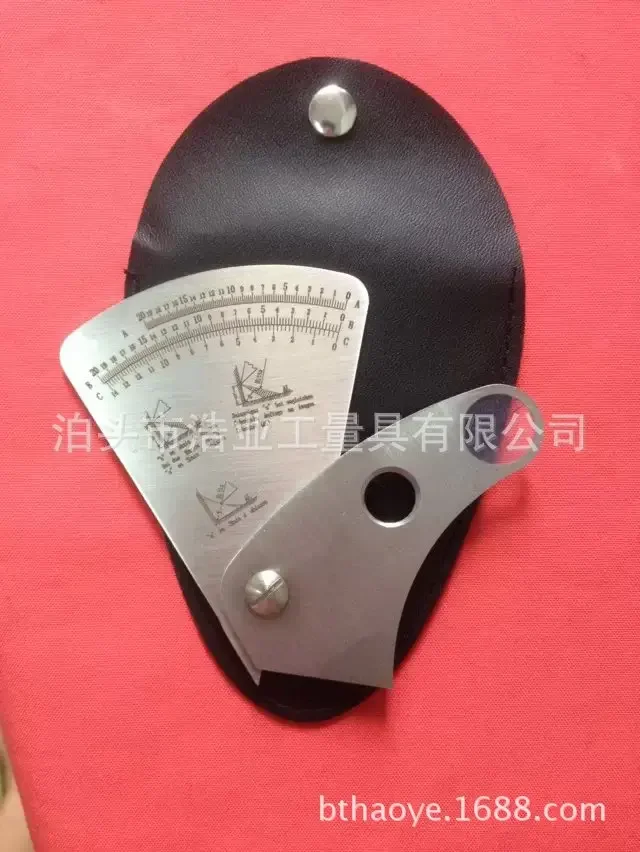 Fan Shaped Welding Gauge 0-20 Stainless Steel Welding Inspection Ruler Convex Welding Inspector Gap Gauge