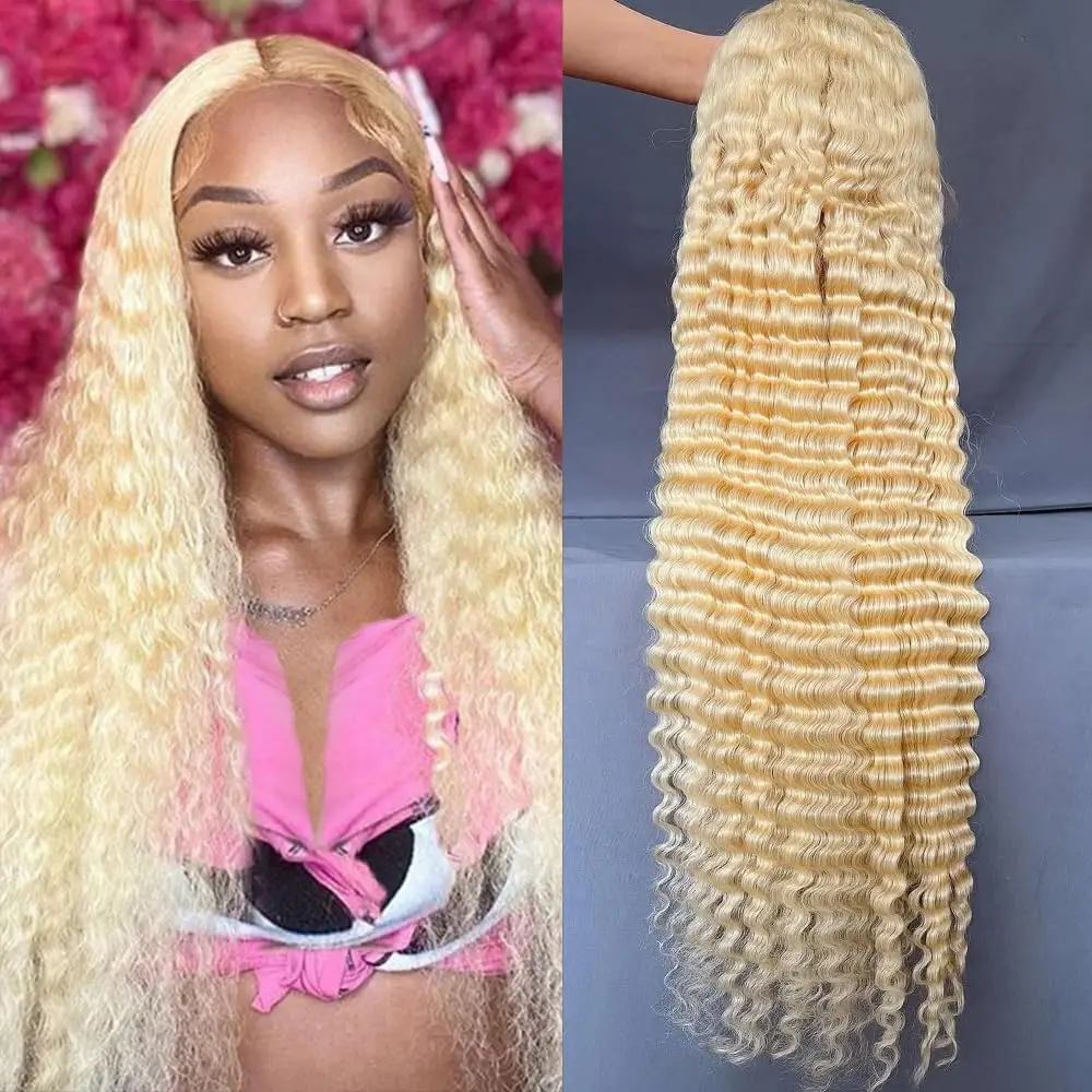 شعر مستعار موجة عميقة شعر الإنسان الدانتيل الجبهة 613 13x6 HD شفاف مجعد 200% الكثافة قبل قطعها الدانتيل شعر مستعار أمامي للنساء 30 بوصة
