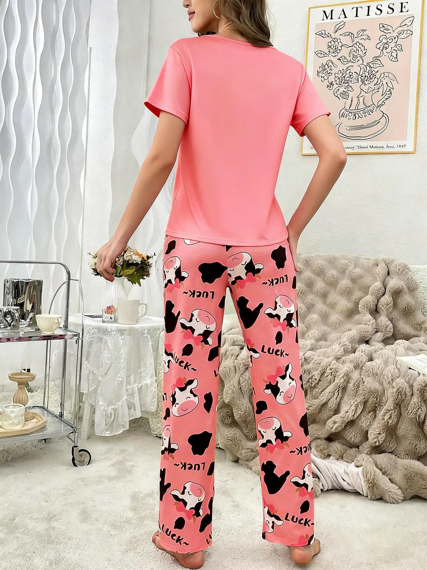 Pyjama Femmes 2 Piece Set Short Sleeve Sleepwear Women Home Suit for Women Pajama Night Wear Ladies Two-piece Set Woman Pajamas