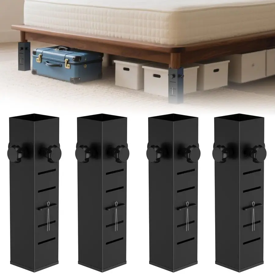 

Удлинители стоек для кровати в общежитии, увеличение места для хранения под кроватью, подходят для ножек кровати диаметром от 1,5 до 2,2, утолщенная сталь для дополнительных стендов