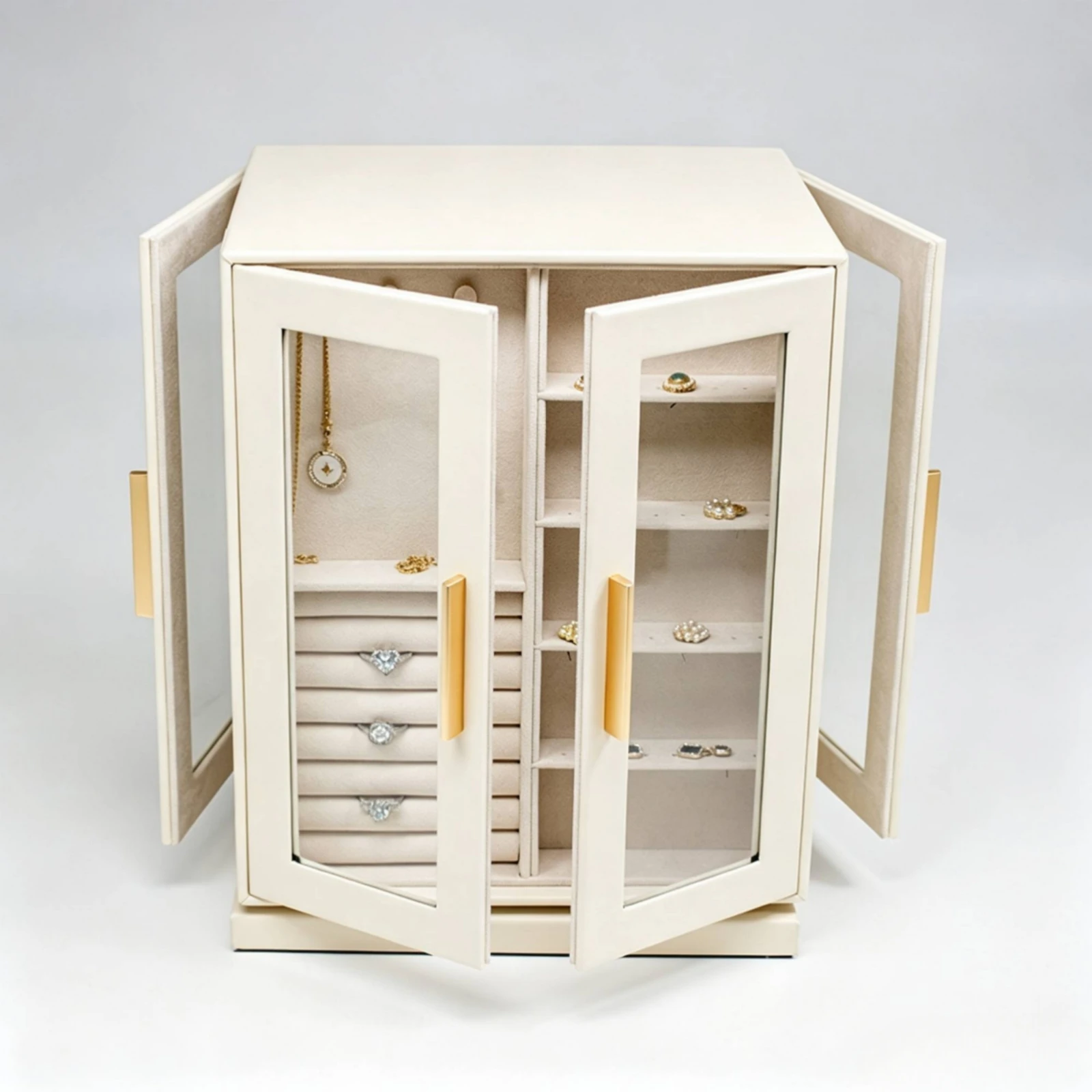 Rotating Jewelry Organizer 360-Degree Rotating Jewelry Box Clear Tabletop for Women, Vanity, Dresser