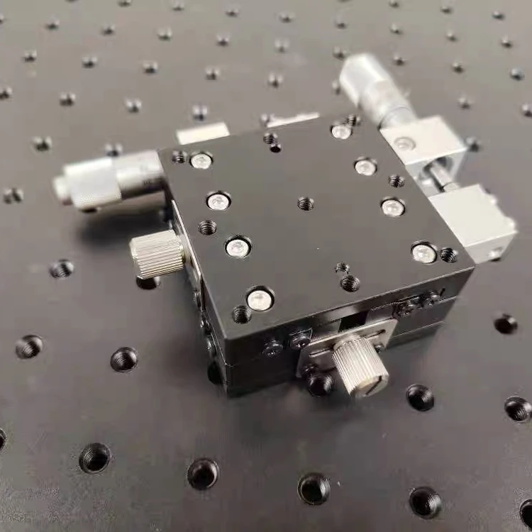 XY Axis Micrometer Sliding Stage Platform 25x25-125x125 Manual Displacement Table with Guide Rail for Precision Motion Control L