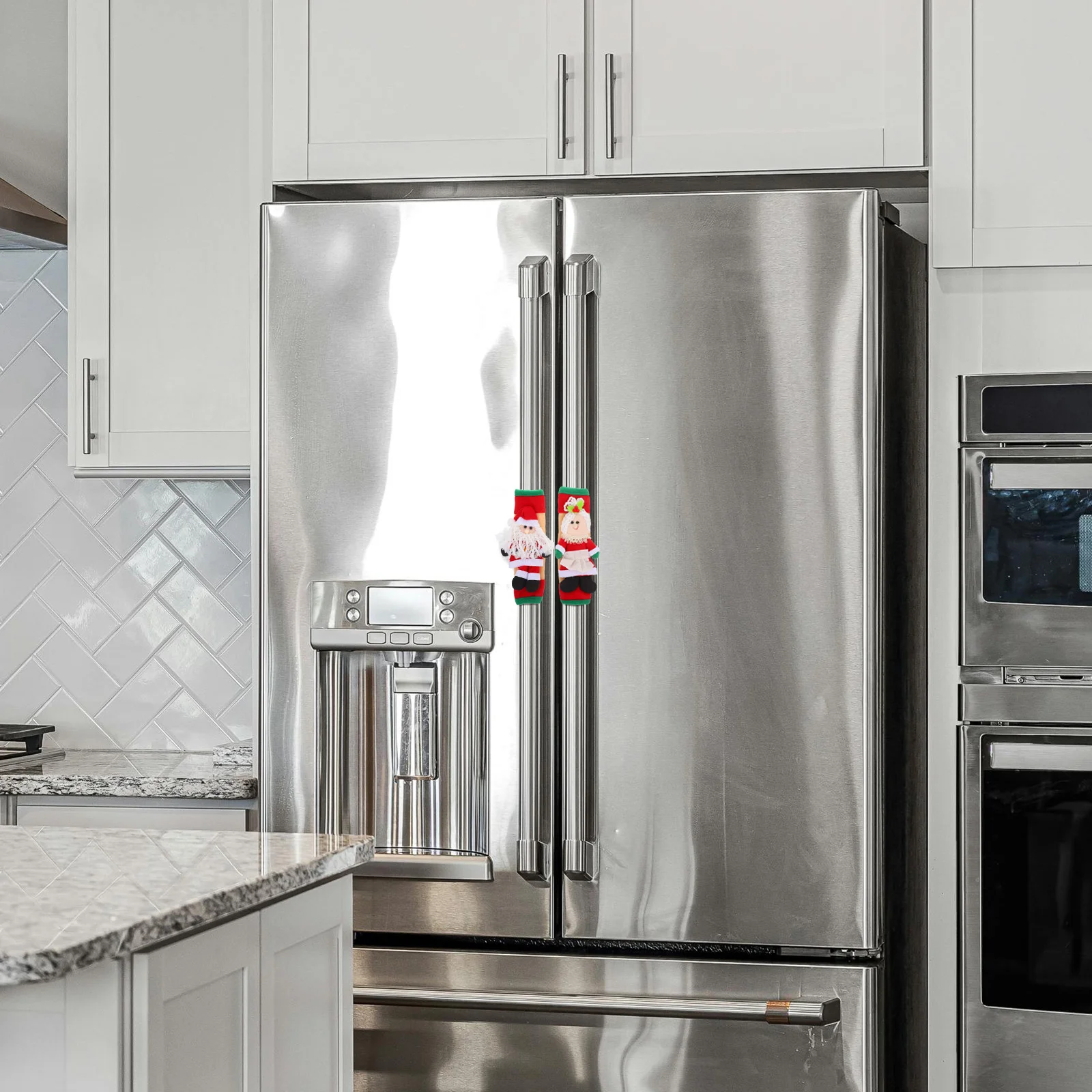 

2Pcs Decorative Handle Cover Christmas Fridge Knob Protectors for Refrigerator Oven Microwave Dishwasher Kitchen Cabinet Use