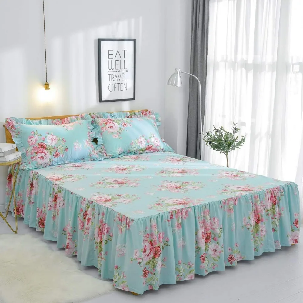 مجموعة غطاء لحاف من القطن على شكل زهور لأسرة النوم ذات الحجم المزدوج، ناعمة ومسامية، مناسبة للفتيات #3