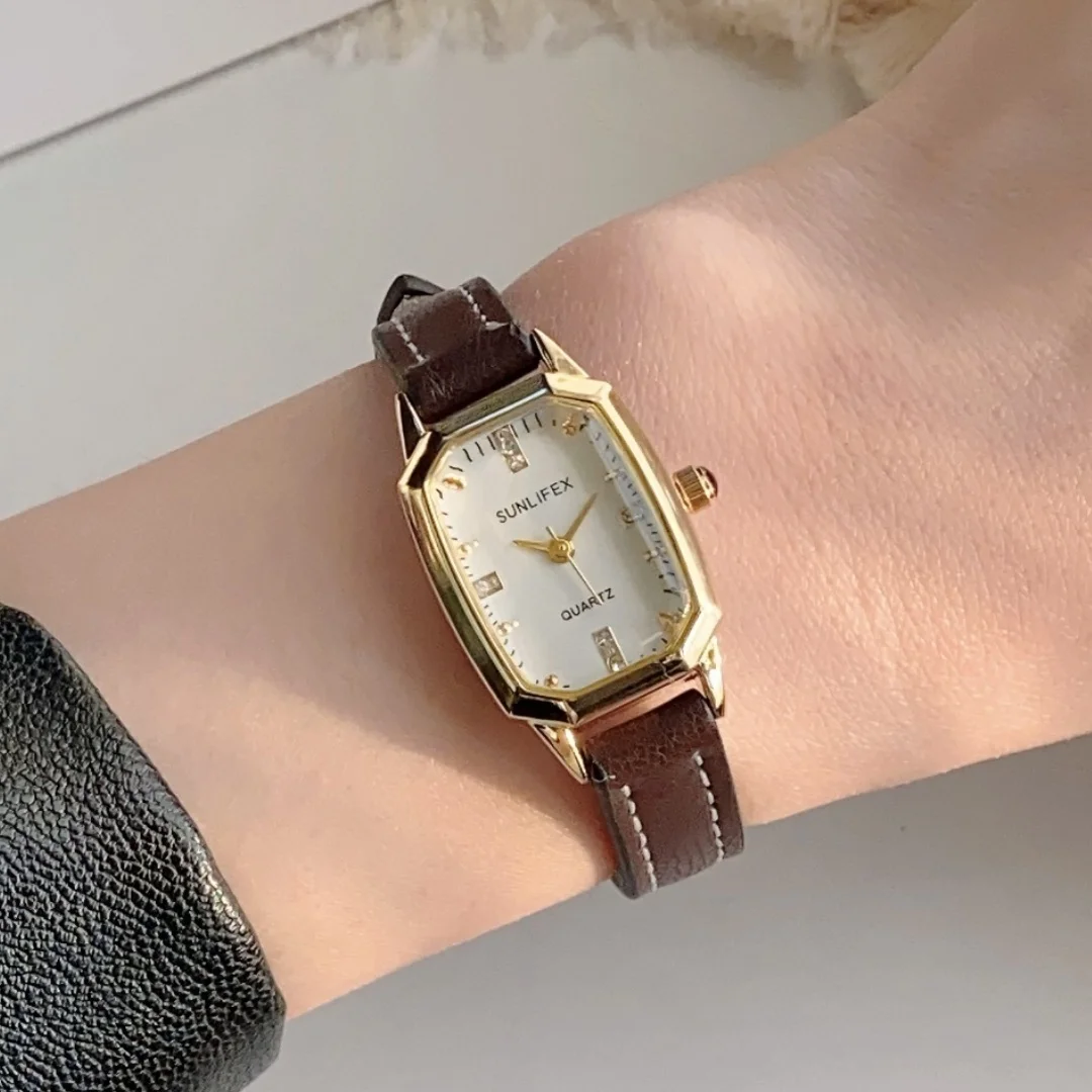 Sunlifex Casual Watches Square Leather Strap Fashionable Clock Quartz Wristwatch for Women Ladies Watch Gift relojes de mujer