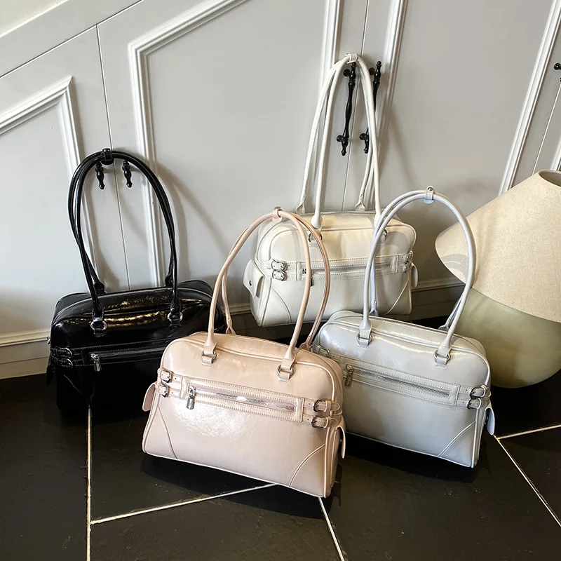 

2025 new niche popular armpit bag Boston women's popular simple handbag large capacity commuting shoulder bag y2k bolsos de muje