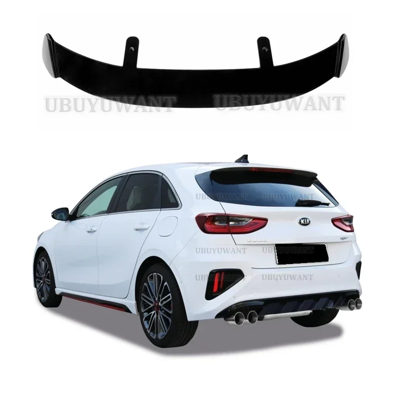 Spoiler, Oberfläche aus Carbon-Optik, generisches ABS-Material, universeller Heckspoiler für KIA Ceed, Baujahr 2013–2022. – Detail 1