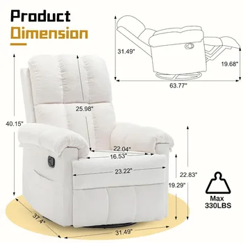 Compact Swivel Rocker Recliner 1