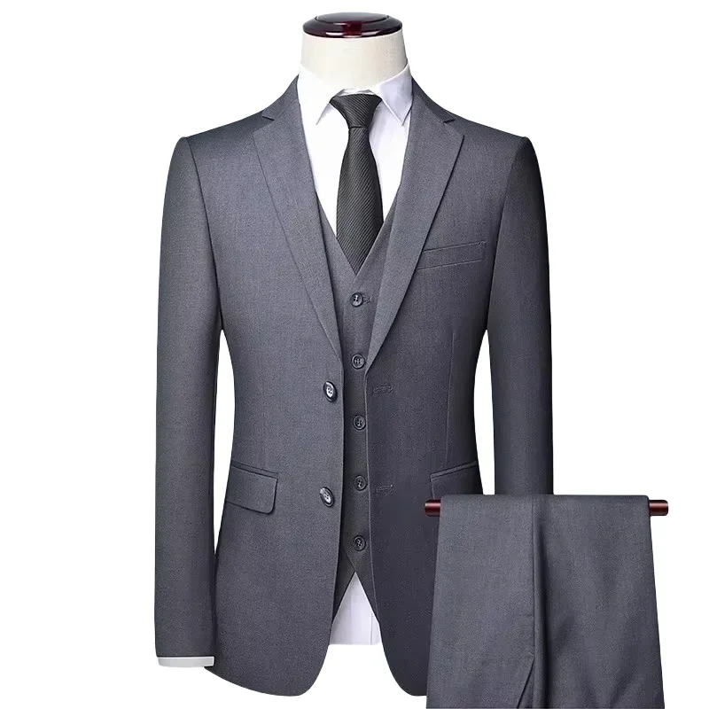 

Suit 8XL Men's Fashion (Blazer+ Vest + Pants) Business Gentleman's Professional Slim Outdoor Decoration Body Wedding Casual Suit
