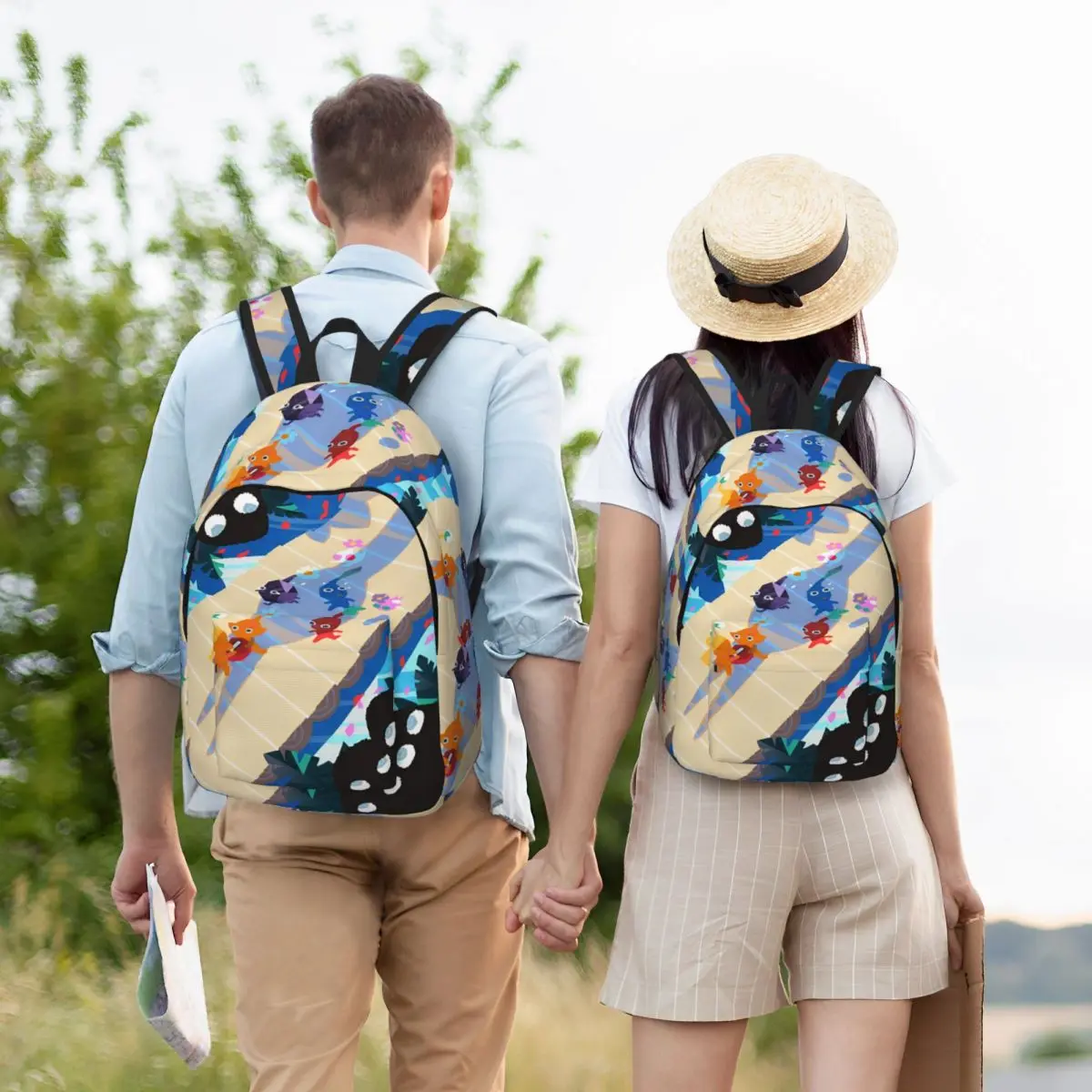 Video Game Pikmin Backpack for Preschool Primary School Student Bookbag Boy Girl Kids Daypack Gift