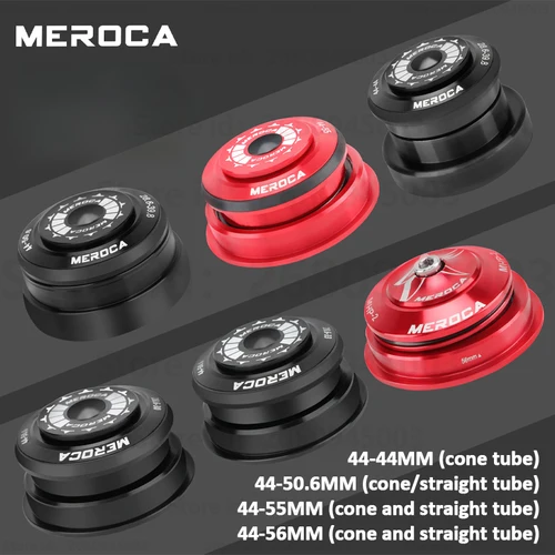 Imagen 1 del producto MEROCA MTB auriculares de bicicleta CNC 1/8 ""-1 1/2"" 1,5 cónico 28,6 tubo recto horquilla de bicicleta rodamiento de dirección interno 44mm-50.6mm