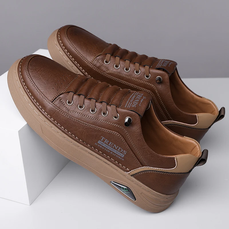 

High Quality Soft Soled Outdoor Shoes Men's Genuine Leather Casual Shoes Versatile Walk Sneakers Fashion Driving Tennis Shoes