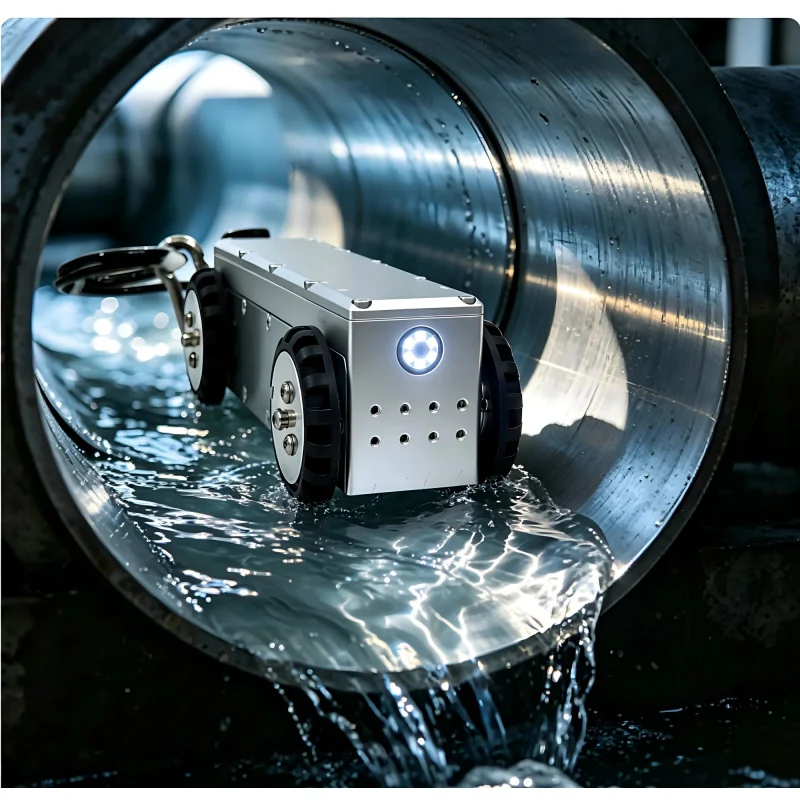 100mm Mini WiFi Pipeline Inspection Crawler Robot, IP68 Waterproof CCTV Sewer Camera for Pipe Inspection