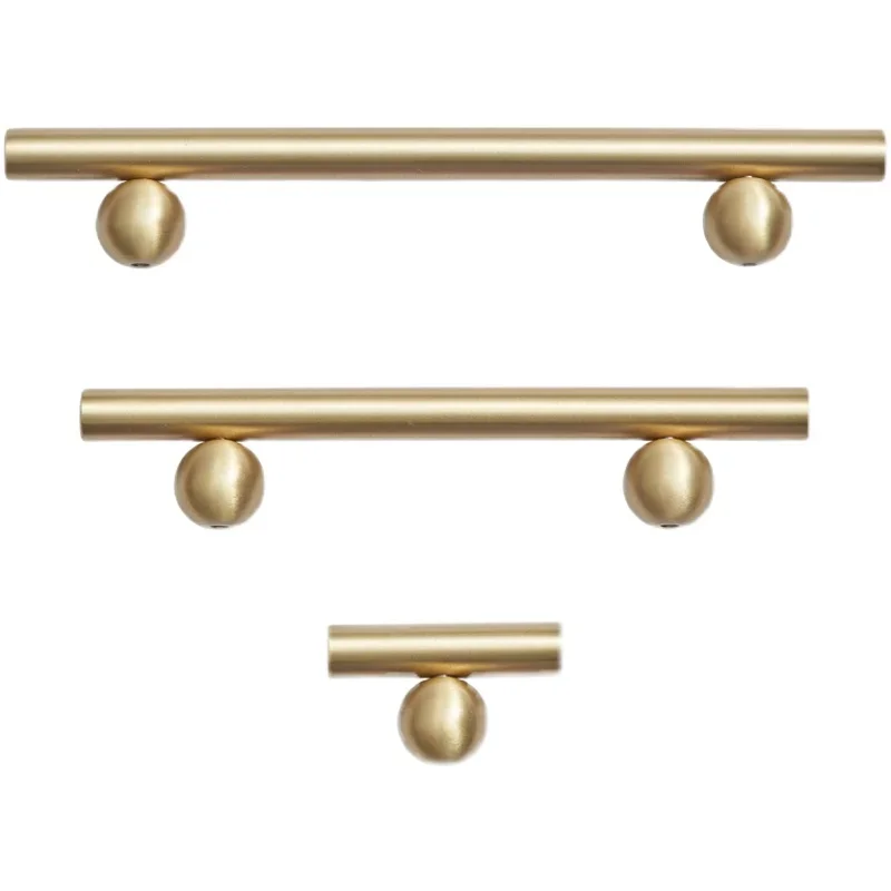 Modern Style/Unique Design Solid Brass Cabinet Drawer Knobs T Bar Handle Bedroom Pulls Kitchen Cabinet Wardrobes Wine Knob