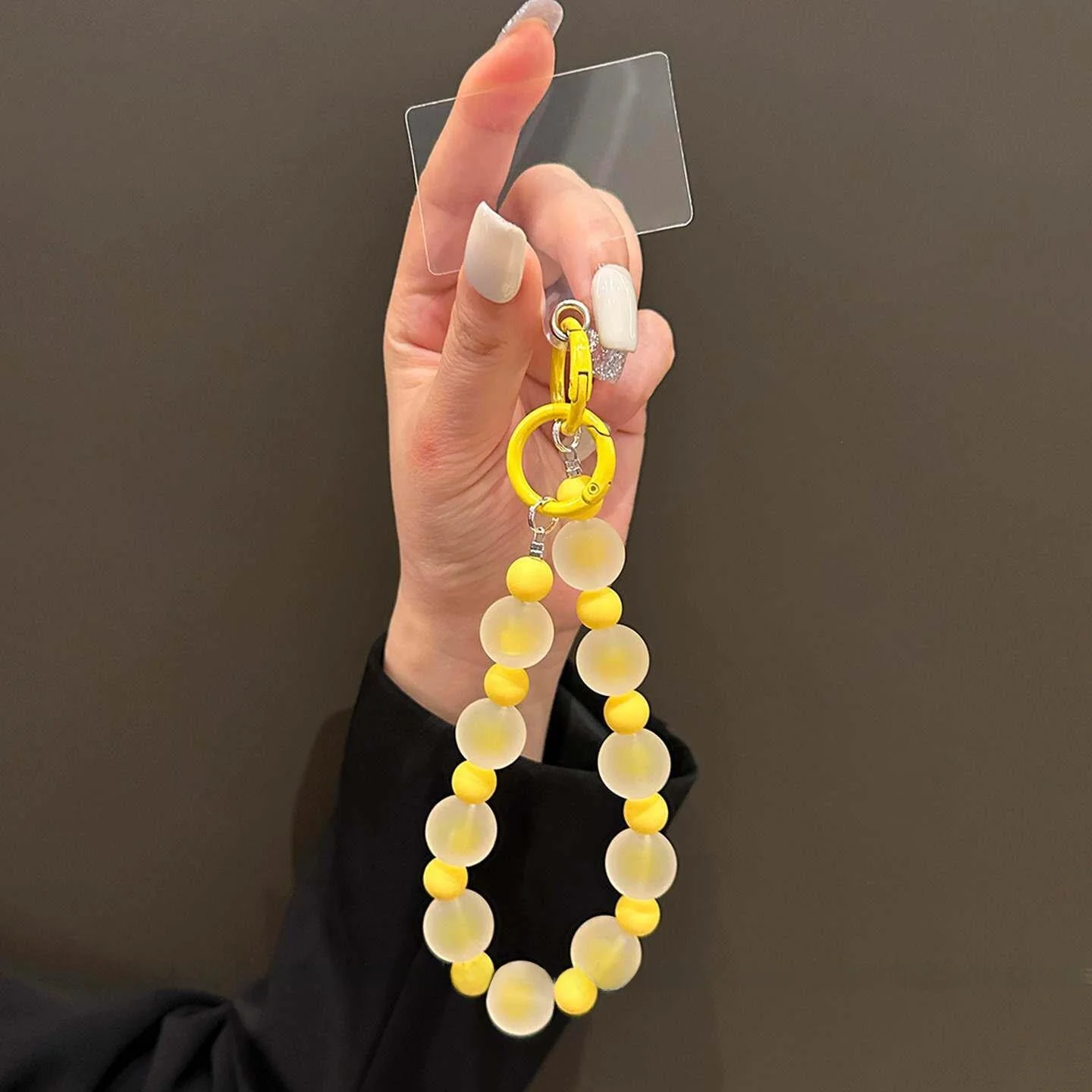  Dopaamine Frosted Skin Feel Mobile Phone Lanyard Protective Phone Case Wrist Chain Key Ring Earphone Hanging Chain
