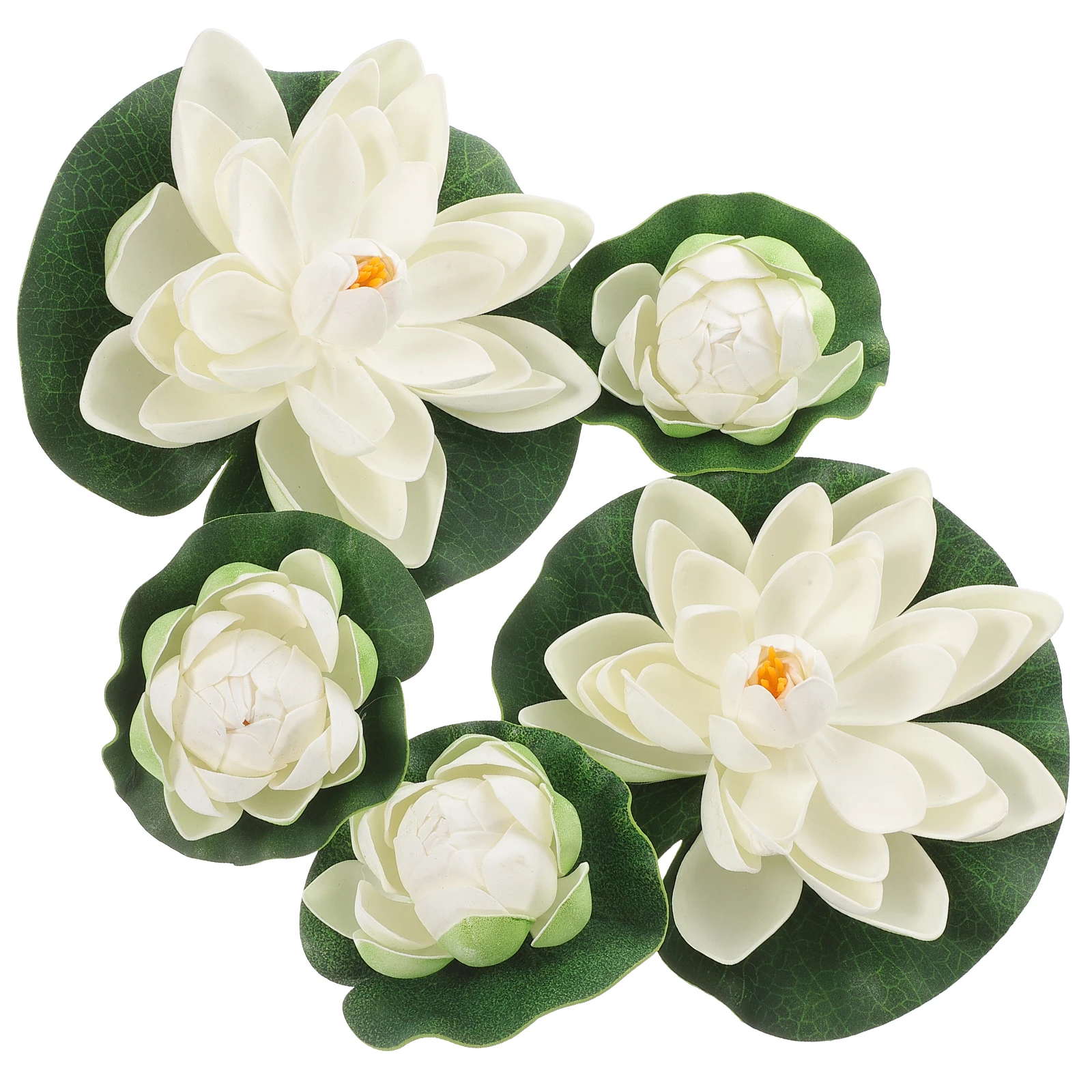 

5 Pcs Simulated Water Lily Creative Pond Plants Decor Fake Lilies Lillies Flexible