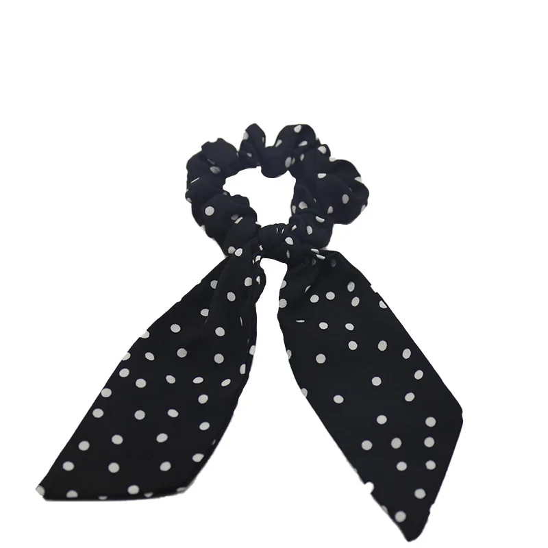 Hot Vrouwen Rose Dot Print Hoofdbanden Lint Knoop Elastische Haarbanden Paardenstaart Bandands Bloemen Meisjes Haarbanden Accessoires