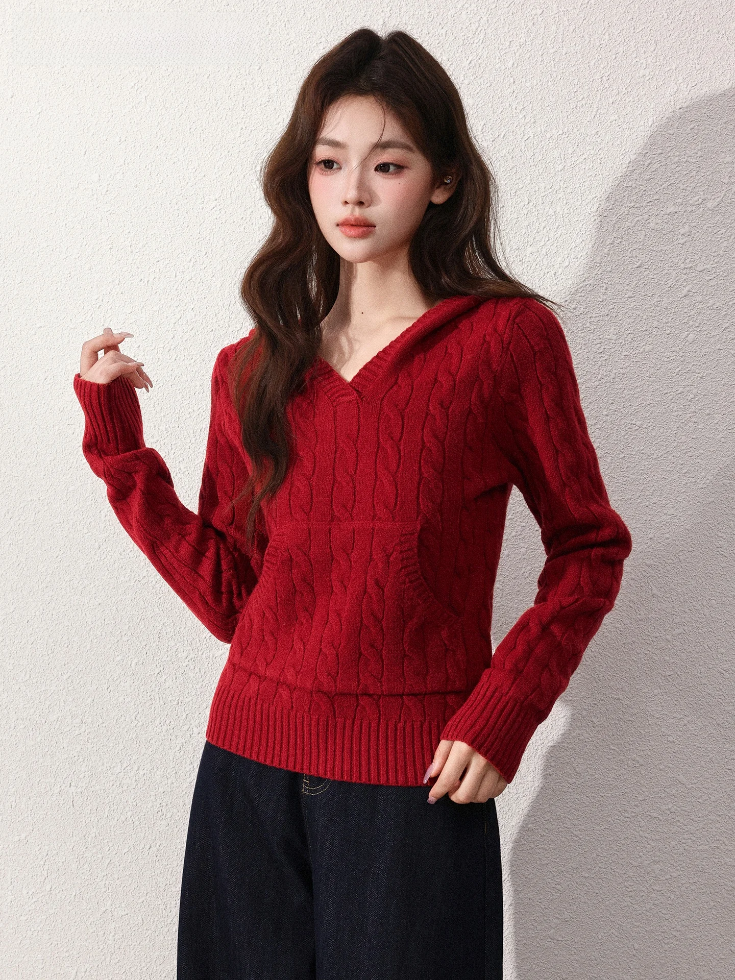 chapeau-tricote-en-dentelle-rouge-pour-femmes-coupe-cintree-sens-aosphere-pull-doux-et-decontracte-long-melange-de-polyester-nouvelle-collection-printemps