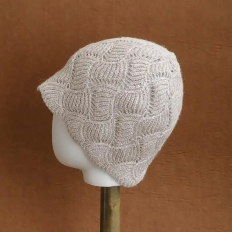 2026 Neue Y2K Herbst-Winter-Wollmütze für Damen, Modische Vintage-Strickmütze, Vielseitige Kappe, Frühlingsmütze, Faltbare Mütze – Detail 10
