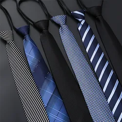 Adjustable Zipper Necktie n Formal Casual Skin-friendly 8cm Necktie for Friend Family Dad Husband Gift