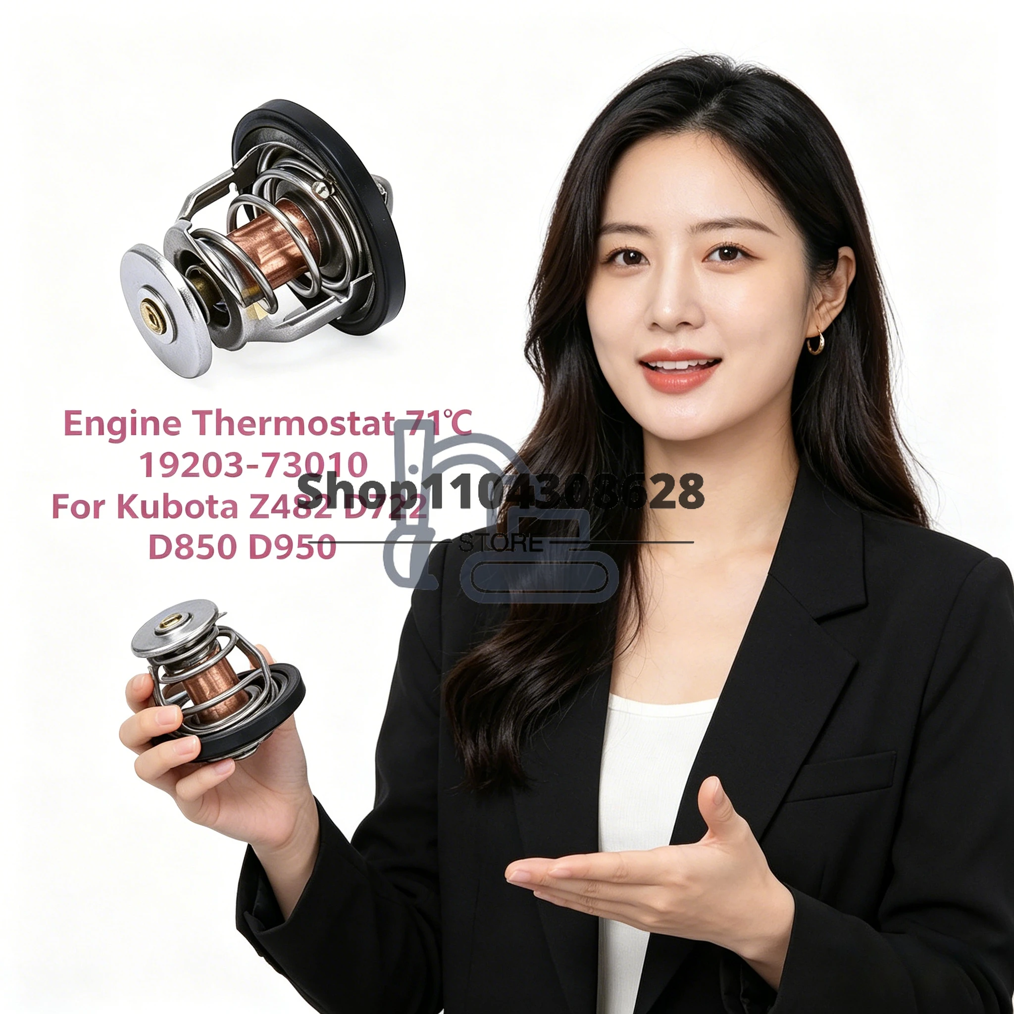 Engine Thermostat 71℃ 19203-73010 For Kubota Z482 D722 D850 D950