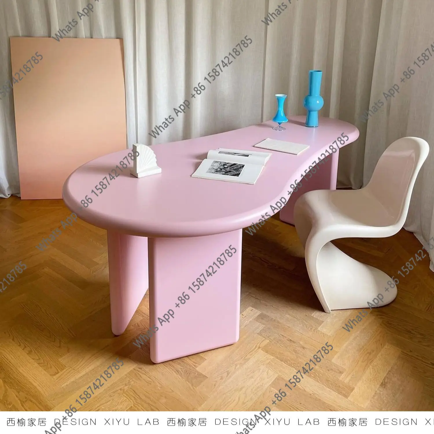 K work table modern style Nordic simple special-shaped desk desk small dining table cream style work table modern style