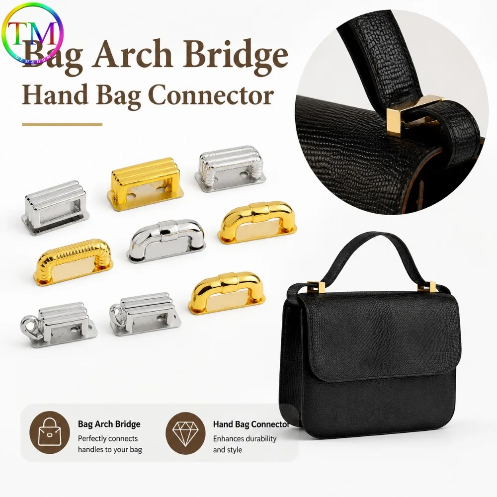 Zinc Alloy Arch Bridge D Ring Connector Clasp for Handbag Bag Straps Belt Hanger Hooks DIY Leather Craft Accessories