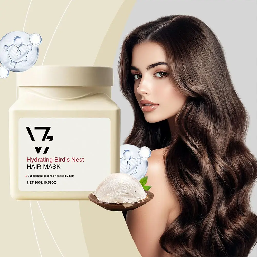 V7 Pelo de Nido de Pájaro de curado con agua: repara el cabello seco, rotura el cabello dañado antifrizz, tratamiento al vapor, reduce el gratis G6r1