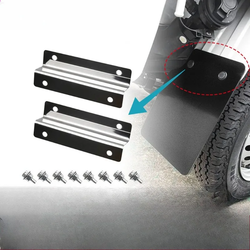 Stainless Steel Extended Mud Flap Bracket, Vehicle Rear Fender Extension Support Holder, 2 Pieces