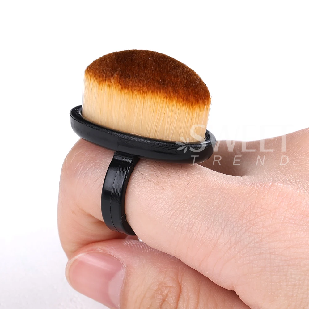 3PCS Nails Art Brush Oval Paint Gel Dust Cleaning Make Up Brush Manicure Loose Powder Ring Soft fur Brushes Accessories Tools
